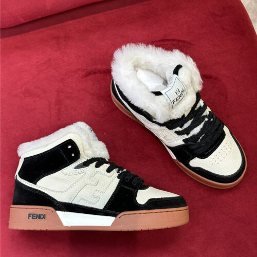High Quality Luxury Fendi High Top Wool Sneakers – Style 73107 alternate view