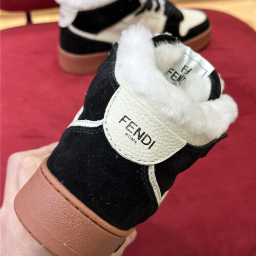 High Quality Luxury Fendi High Top Wool Sneakers – Style 73107 product detail