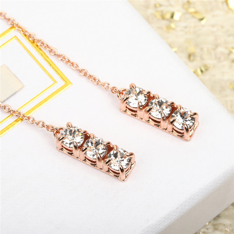 High Quality Luxury Miumiu Crystal Drill Earrings product detail