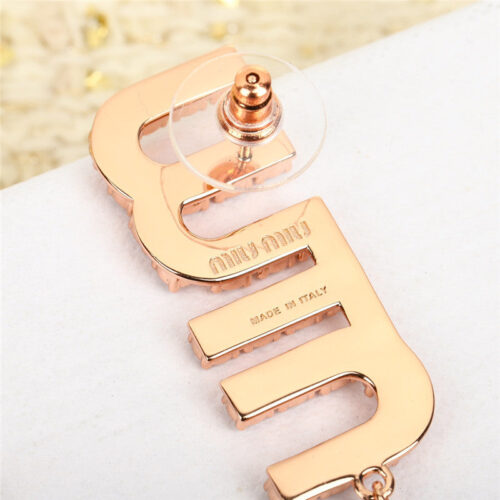 High Quality Luxury Miumiu Crystal Drill Earrings product detail