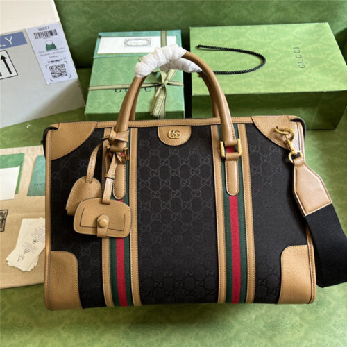 High Quality Luxury Gucci Striped Web Tote