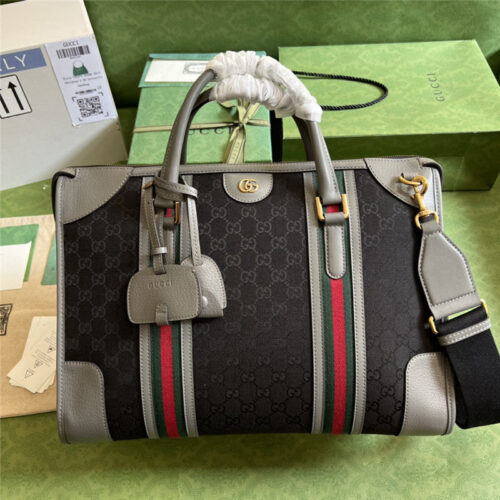 High Quality Luxury Gucci Striped Web Tote – Style 03484