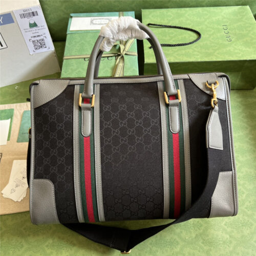 High Quality Luxury Gucci Striped Web Tote – Style 03484 alternate view
