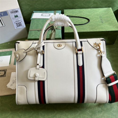 High Quality Luxury Gucci Striped Web Tote – Style 03482