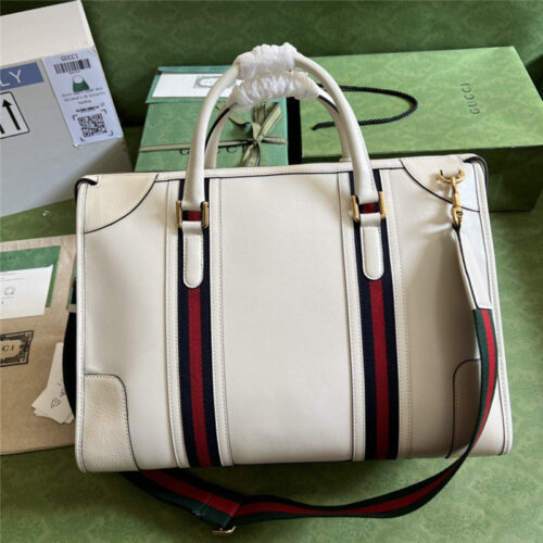 High Quality Luxury Gucci Striped Web Tote – Style 03482 alternate view
