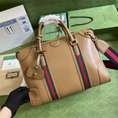 High Quality Luxury Gucci Striped Web Tote – Style 03481 product detail
