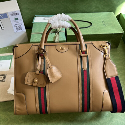 High Quality Luxury Gucci Striped Web Tote – Style 03481