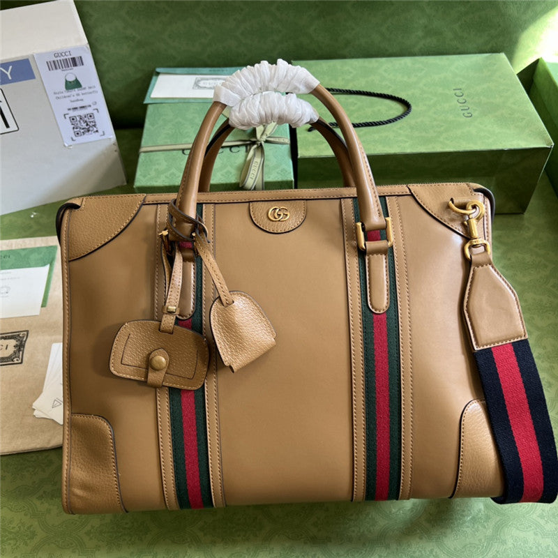 High Quality Luxury Gucci Striped Web Tote – Style 03481