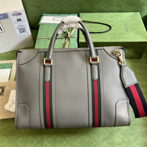 High Quality Luxury Gucci Striped Web Tote – Style 03480 alternate view
