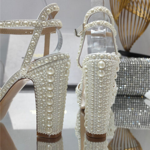 High Quality Luxury Jimmy Choo New Silk Pearl Luxury Series Sandals product detail