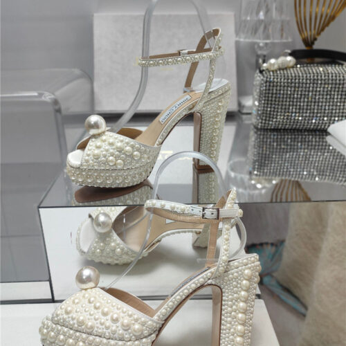 High Quality Luxury Jimmy Choo New Silk Pearl Luxury Series Sandals product detail