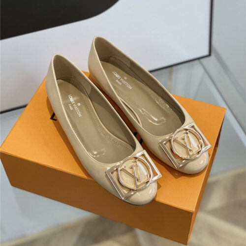 High Quality Luxury Louis Vuitton New Crystal Square Buckle Shoes