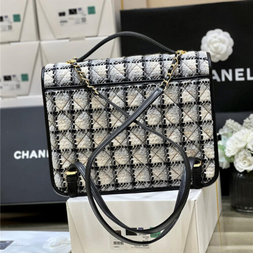 High Quality Luxury Chanel Woolen Backpack – Style 48455 alternate view