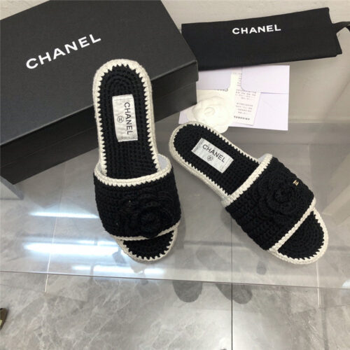 High Quality Luxury Chanel Comfortable Hook Flower Honey Slippers
