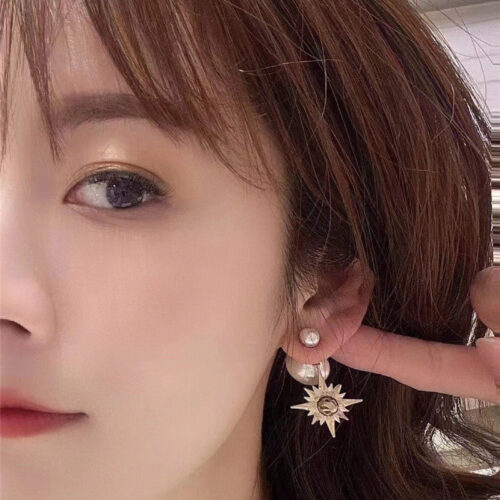 High Quality Luxury Dior Lucky Star Mang Earrings alternate view