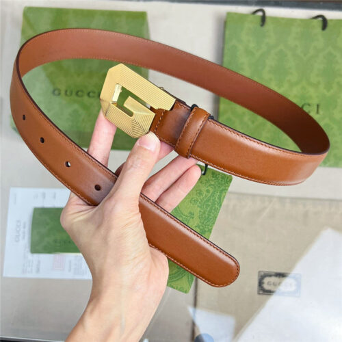 High Quality Luxury Gucci G Buckle Narrow Belt alternate view