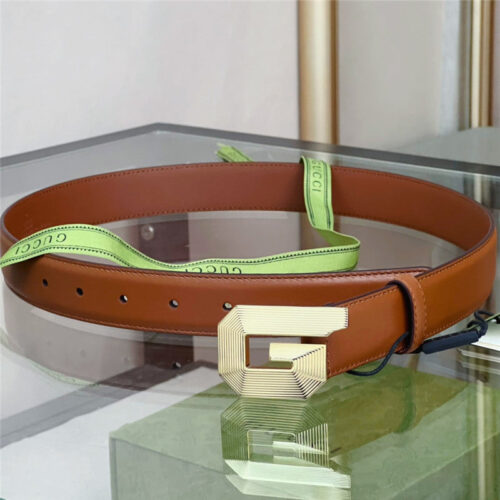 High Quality Luxury Gucci G Buckle Narrow Belt