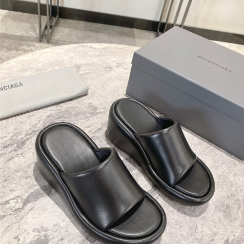 High Quality Luxury Balenciaga Summer New Platform Wedge Slippers