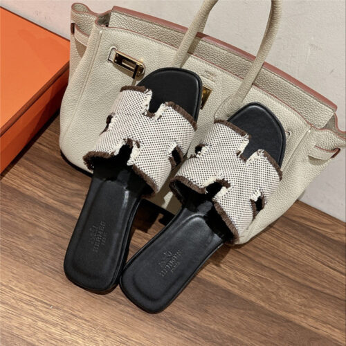 High Quality Luxury Hermes H Buckle Slippers product detail