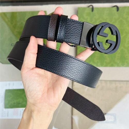 High Quality Luxury Gucci Reversible Belt In Textured Leather – Style 84966 product detail