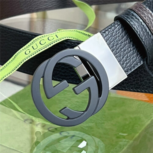 High Quality Luxury Gucci Reversible Belt In Textured Leather – Style 84966 product detail