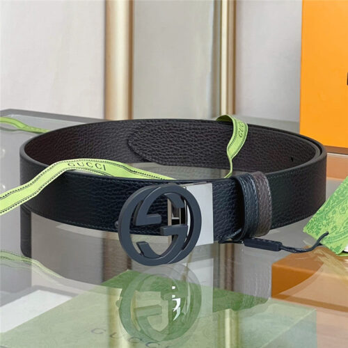 High Quality Luxury Gucci Reversible Belt In Textured Leather – Style 84966 product detail