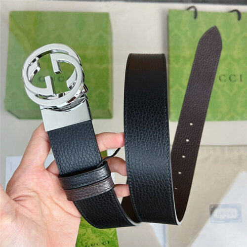High Quality Luxury Gucci Reversible Belt In Textured Leather – Style 52198 product detail