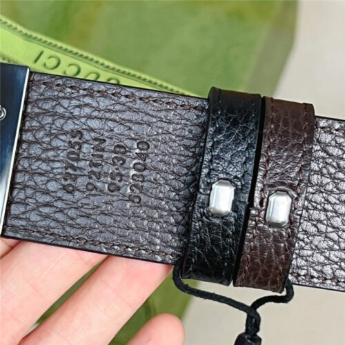 High Quality Luxury Gucci Reversible Belt In Textured Leather – Style 52198 product detail
