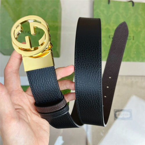 High Quality Luxury Gucci Reversible Belt In Textured Leather – Style 53894 product detail
