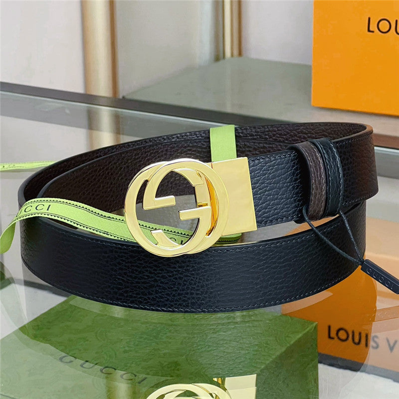 High Quality Luxury Gucci Reversible Belt In Textured Leather – Style 53894 product detail