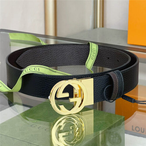 High Quality Luxury Gucci Reversible Belt In Textured Leather – Style 53894 alternate view