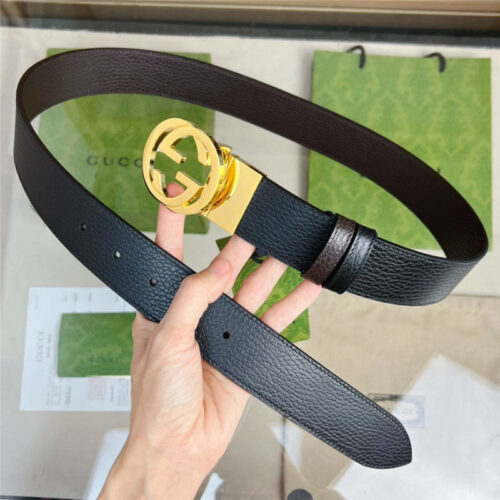 High Quality Luxury Gucci Reversible Belt In Textured Leather – Style 53894 product detail