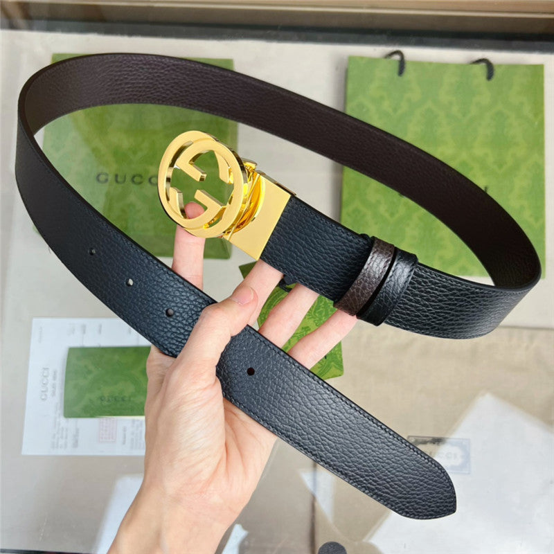 High Quality Luxury Gucci Reversible Belt In Textured Leather – Style 53894 product detail