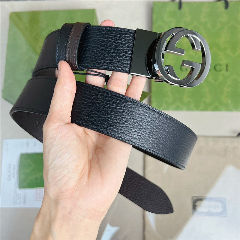High Quality Luxury Gucci Reversible Belt In Textured Leather product detail