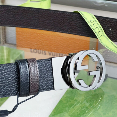 High Quality Luxury Gucci Reversible Belt In Textured Leather product detail