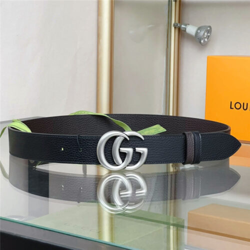 High Quality Luxury Gucci Reversible Belt In Textured Leather – Style 21126