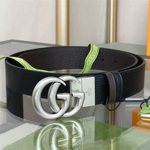 High Quality Luxury Gucci Reversible Belt In Textured Leather – Style 21126 alternate view