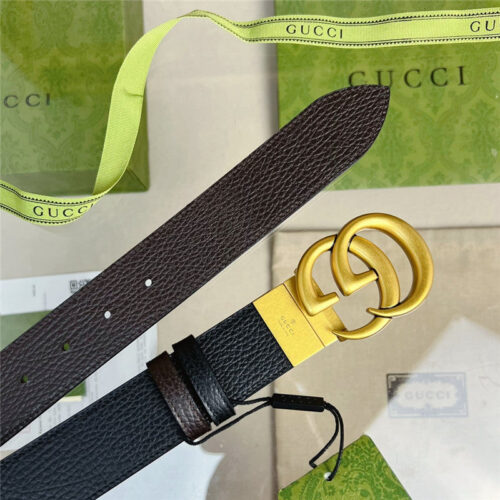 High Quality Luxury Gucci Reversible Belt In Textured Leather – Style 65766 product detail