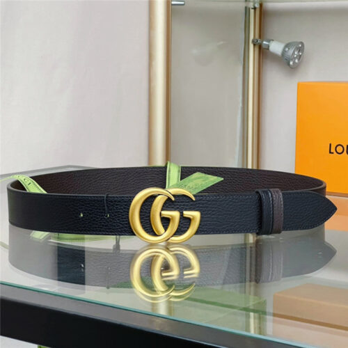 High Quality Luxury Gucci Reversible Belt In Textured Leather – Style 65766