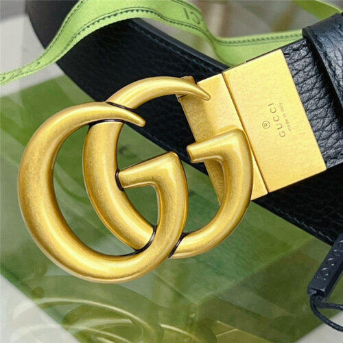 High Quality Luxury Gucci Reversible Belt In Textured Leather – Style 65766 product detail