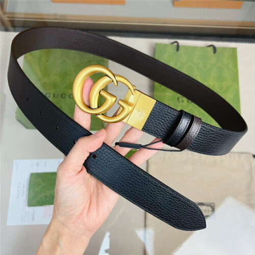 High Quality Luxury Gucci Reversible Belt In Textured Leather – Style 65766 product detail