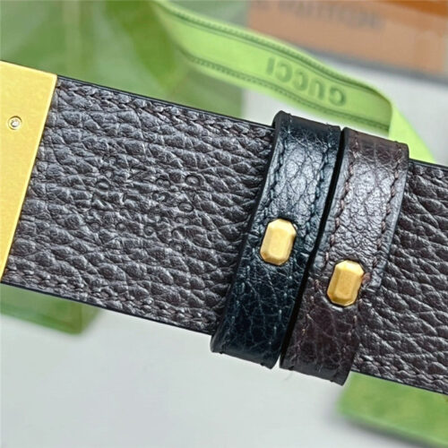 High Quality Luxury Gucci Reversible Belt In Textured Leather – Style 65766 product detail