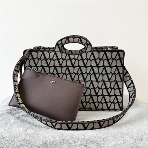 High Quality Luxury Valentino V Logo Print Tote Bag