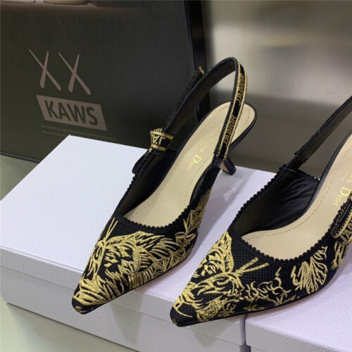 High Quality Luxury Dior High Heel Bowknot Color Matching Womens Shoes – Style 47366 product detail