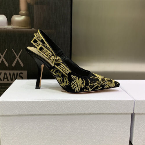 High Quality Luxury Dior High Heel Bowknot Color Matching Womens Shoes – Style 59782 product detail