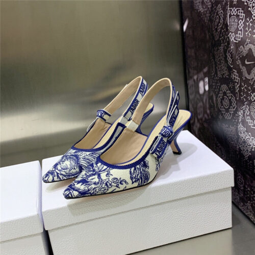 High Quality Luxury Dior High Heel Bowknot Color Matching Womens Shoes