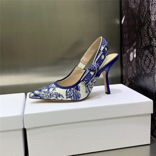 High Quality Luxury Dior High Heel Bowknot Color Matching Womens Shoes – Style 40582 product detail