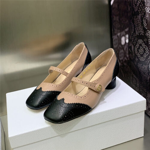 High Quality Luxury Dior Cd Letter Logo Chunky Heel Shoes alternate view