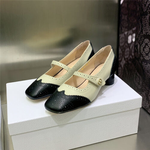 High Quality Luxury Dior Cd Letter Logo Chunky Heel Shoes – Style 85702 alternate view