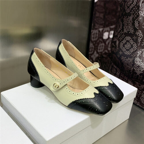 High Quality Luxury Dior Cd Letter Logo Chunky Heel Shoes – Style 85702